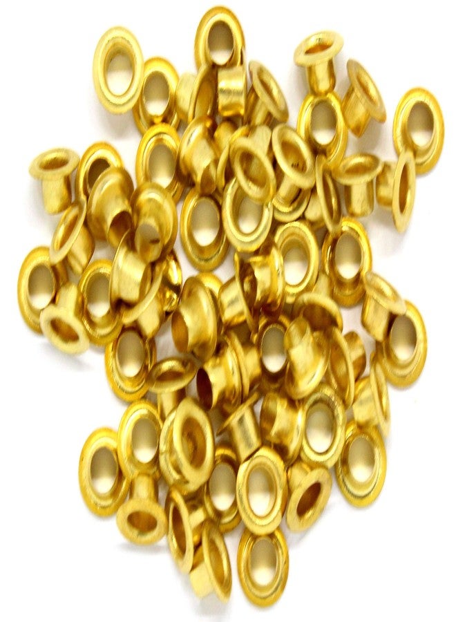 Nimida Multipurpose Eyelet Grommet with Brass Washer, Outer Diameter - 7 mm, Inner 3 mm, Outer Height - 5 mm and Inner - 4 mm | 100 Pieces (Golden) - Image 2